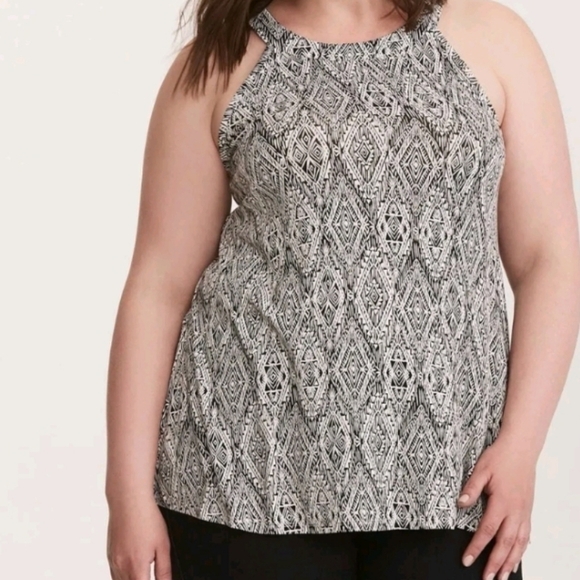 Torrid Geometric Ikat High Neck Tank Top - Picture 1 of 4